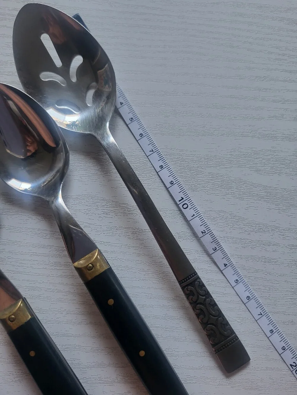 Black Handle Stainless Steel Serving Spoon Set - 4-Piece Roger Made In Japan I